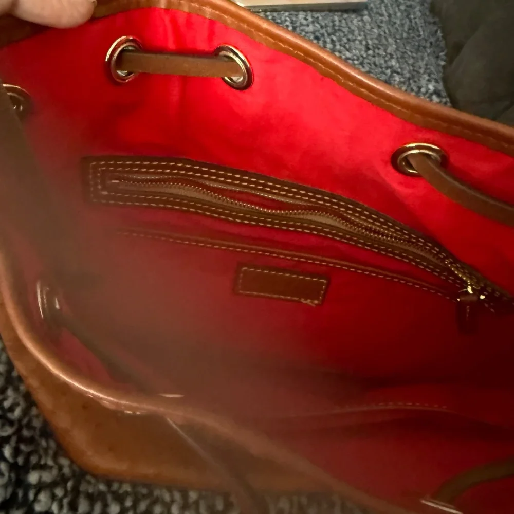 Dooney & Bourne, Ostrich collection, orange, Shoulder Bag - Picture 6 of 7